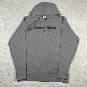 Barbell Brigade Hoodie Mens M Gray Dominate Humbly Workout Gym Lightweight